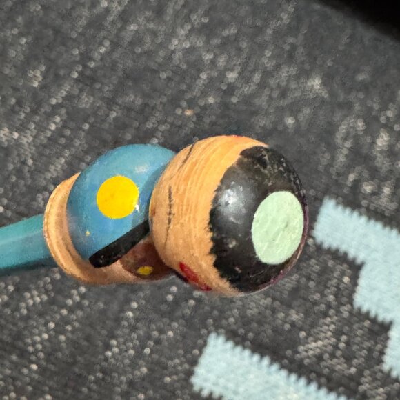 Omega Pencil with Kokeshi Topper, Japanese Folk Art, Vintage Circa 1950s - Picture 11 of 16